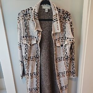 Chic Longline Patterned Cardigan Worn Once